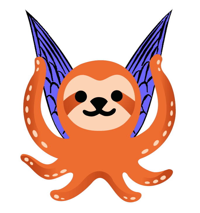 An octopus, sloth, hummingbird emoji
